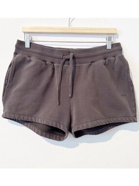 Sacre High Rise Pull On Elastic Waist Loungewear Sweat Shorts Casual Gray Large